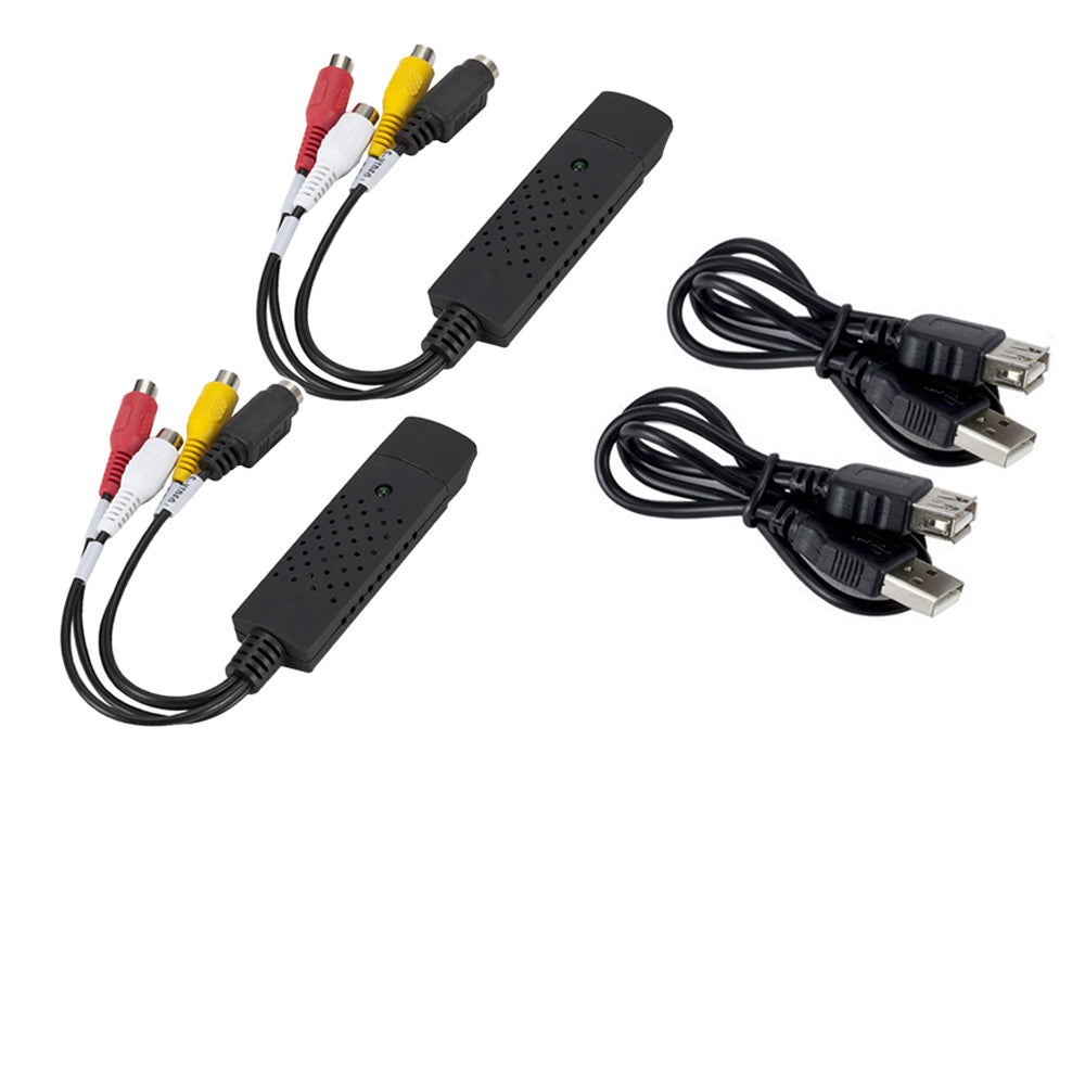 2Pcs USB 2.0 Audio Video VHS to DVD VCR PC HDD Converter Adapter Digital Capture Card