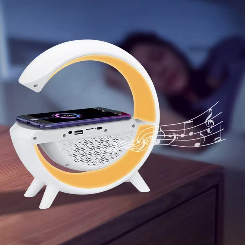 Intelligent Ambient Light Cell Phone Wireless Charging Bedside Night Light Multi-Mode Play Bluetooth Speaker
