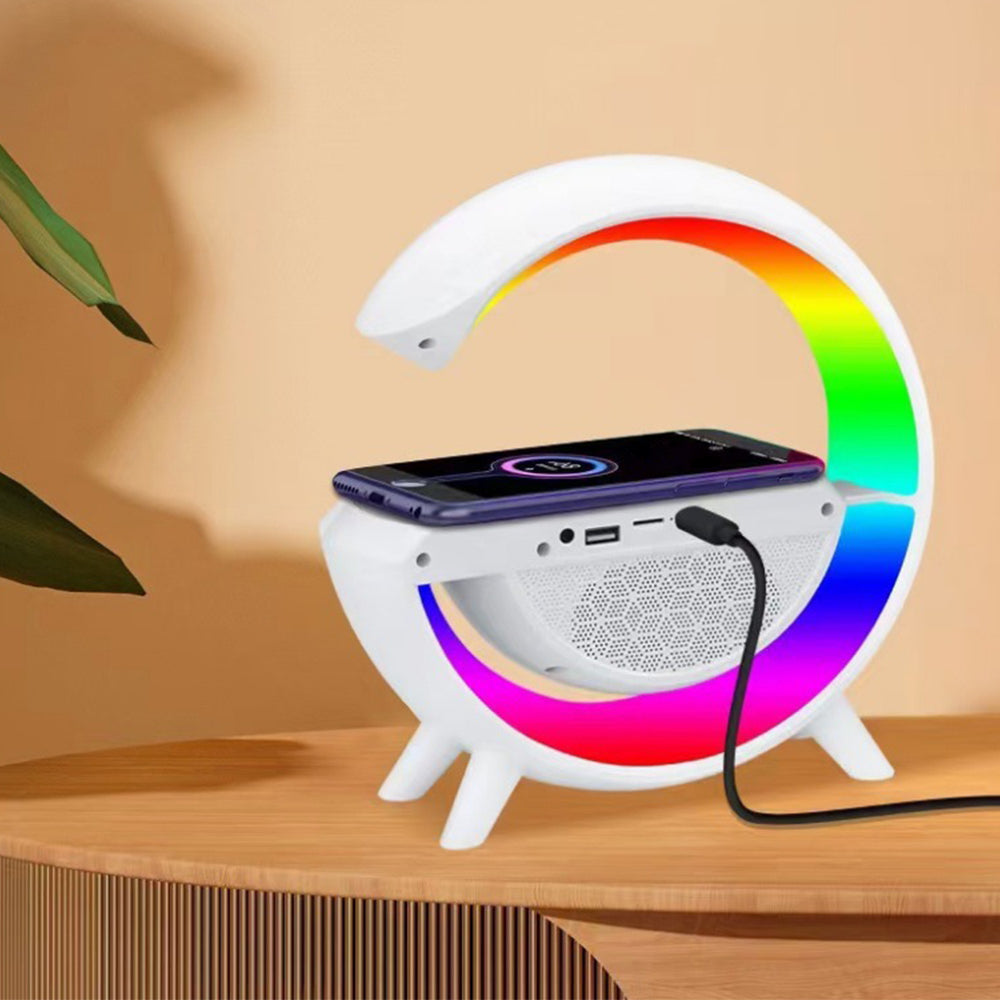 Intelligent Ambient Light Cell Phone Wireless Charging Bedside Night Light Multi-Mode Play Bluetooth Speaker