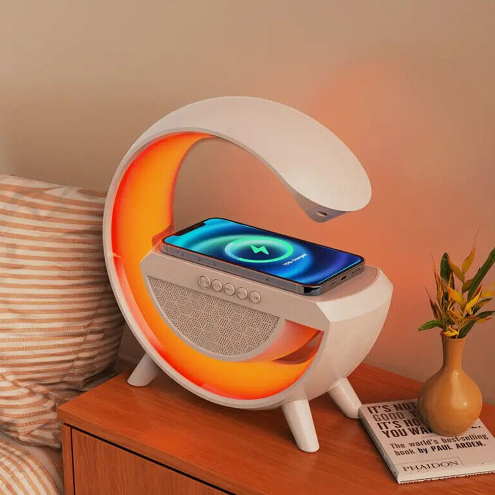 Intelligent Ambient Light Cell Phone Wireless Charging Bedside Night Light Multi-Mode Play Bluetooth Speaker