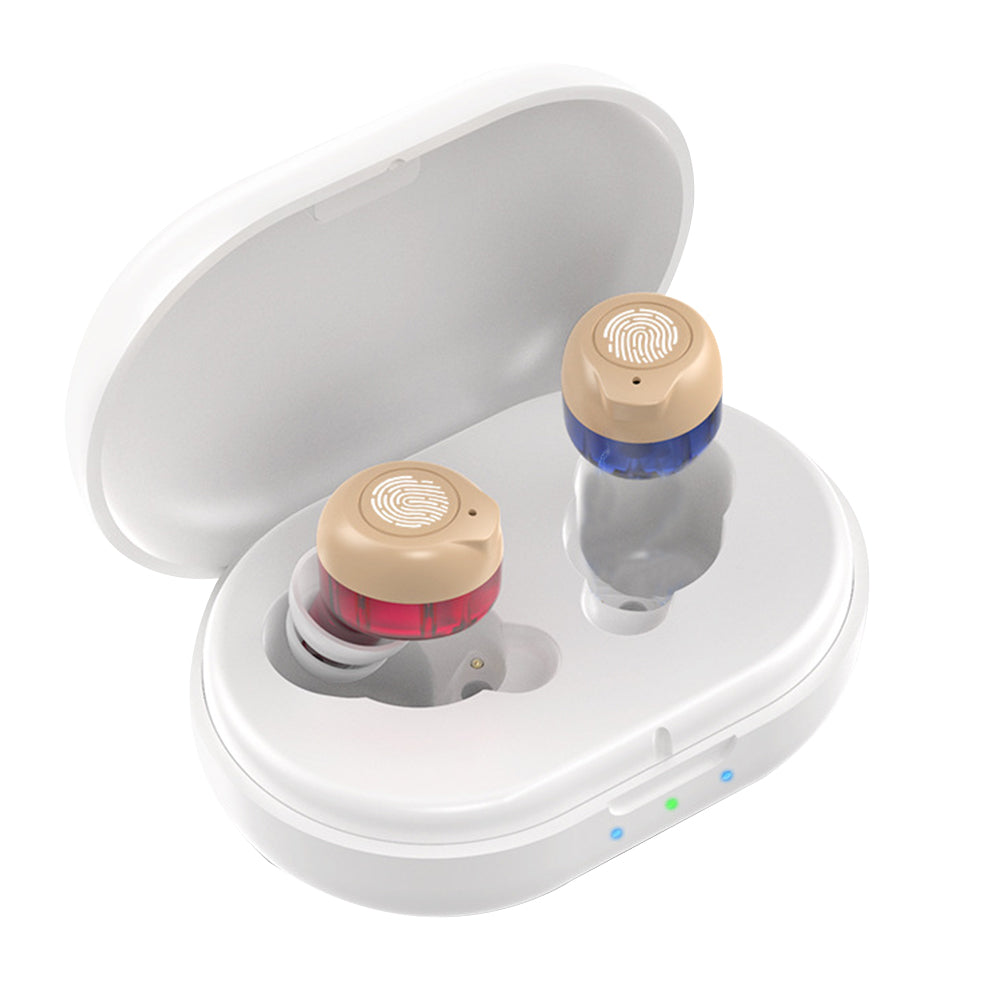 Hearing Aid In-Ear Enhancer Sound Voice Amplifier Rechargeable-Red and Blue