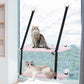 Single Dual Layer Cat Hammock with Thick Mat Cat Sucker Warm Hanging Nest