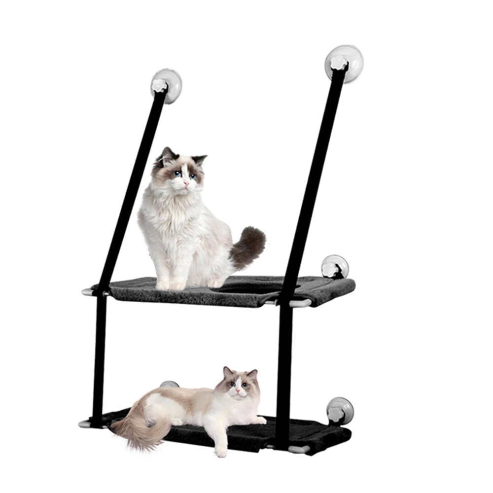 Single Dual Layer Cat Hammock with Thick Mat Cat Sucker Warm Hanging Nest