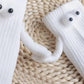 2Pairs Funny Suction 3D Doll Couple Holding Hands Socks for Women Men-Black and White