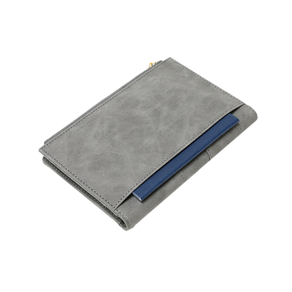 RFID Passport and Card Holder Travel Wallet with Zipper for Women Men
