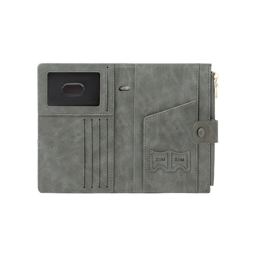 RFID Passport and Card Holder Travel Wallet with Zipper for Women Men