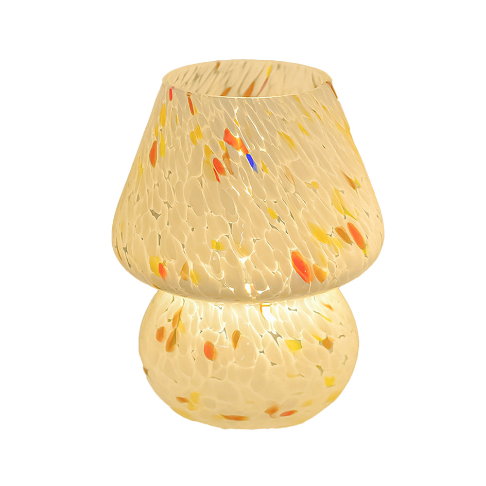Glass Mushroom Bedside Table Lamp Nightstand Desk Lamp for Home Living Bedroom Gift