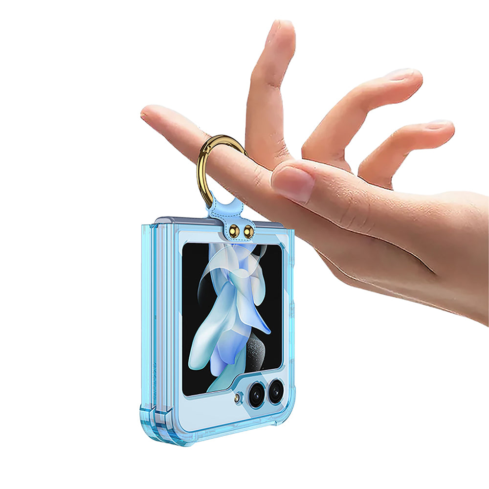 For Samsung Galaxy Z Flip5 5G Airbag Case Slim Clear Cover With Ring Stand