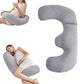 Grey J-Shaped Body Pillows Maternity Pillows for Body Support