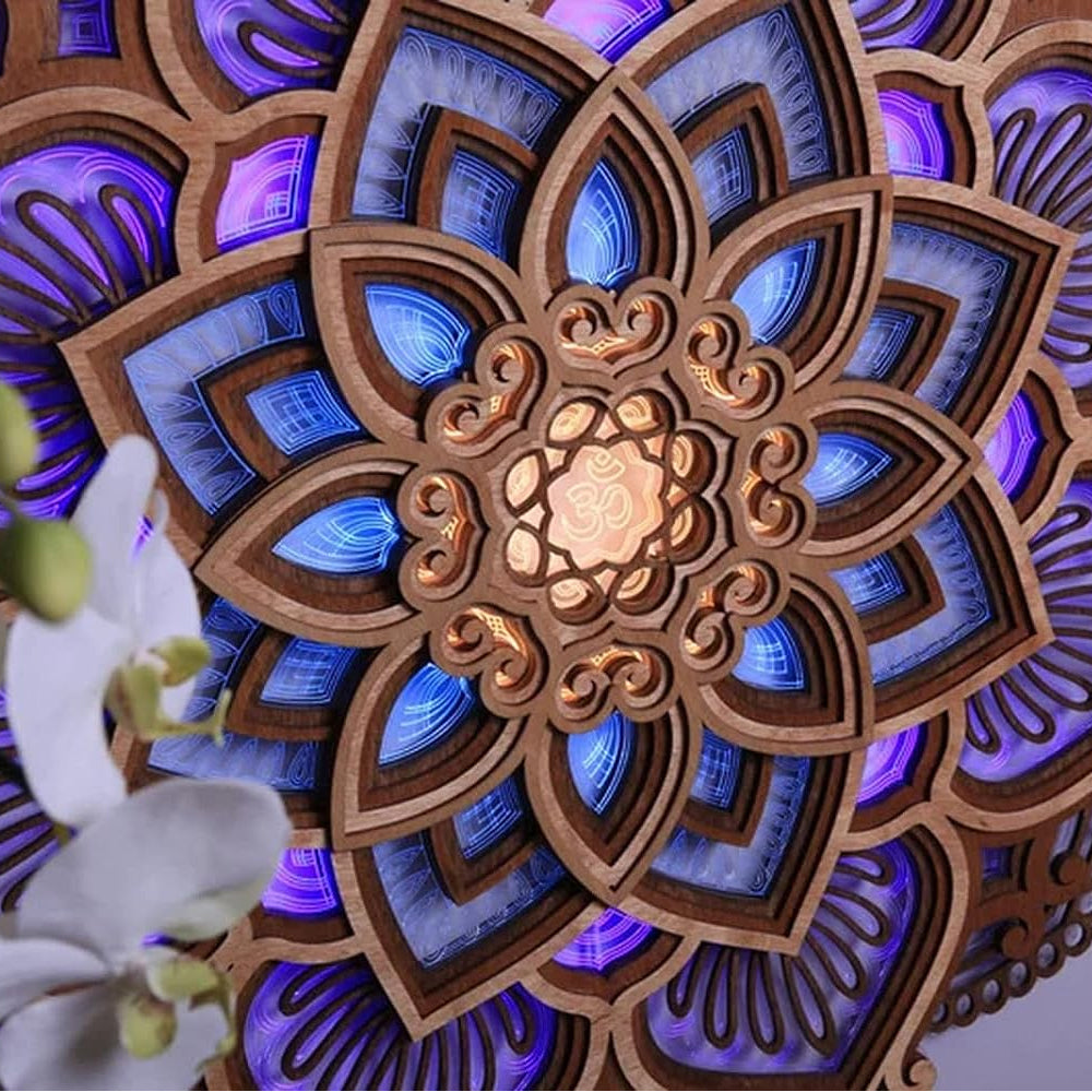 Mandala Yoga Room Night Light Wall Mounted Lamp Atmosphere Light