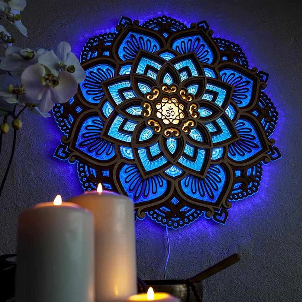 Mandala Yoga Room Night Light Wall Mounted Lamp Atmosphere Light
