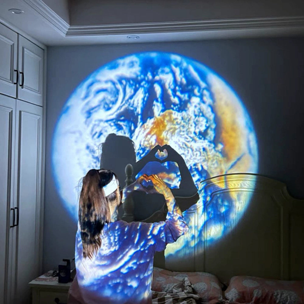 Halloween LED Moon Background Atmosphere Projection Lamp-Moon and Earth