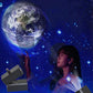Halloween LED Moon Background Atmosphere Projection Lamp-Moon and Earth