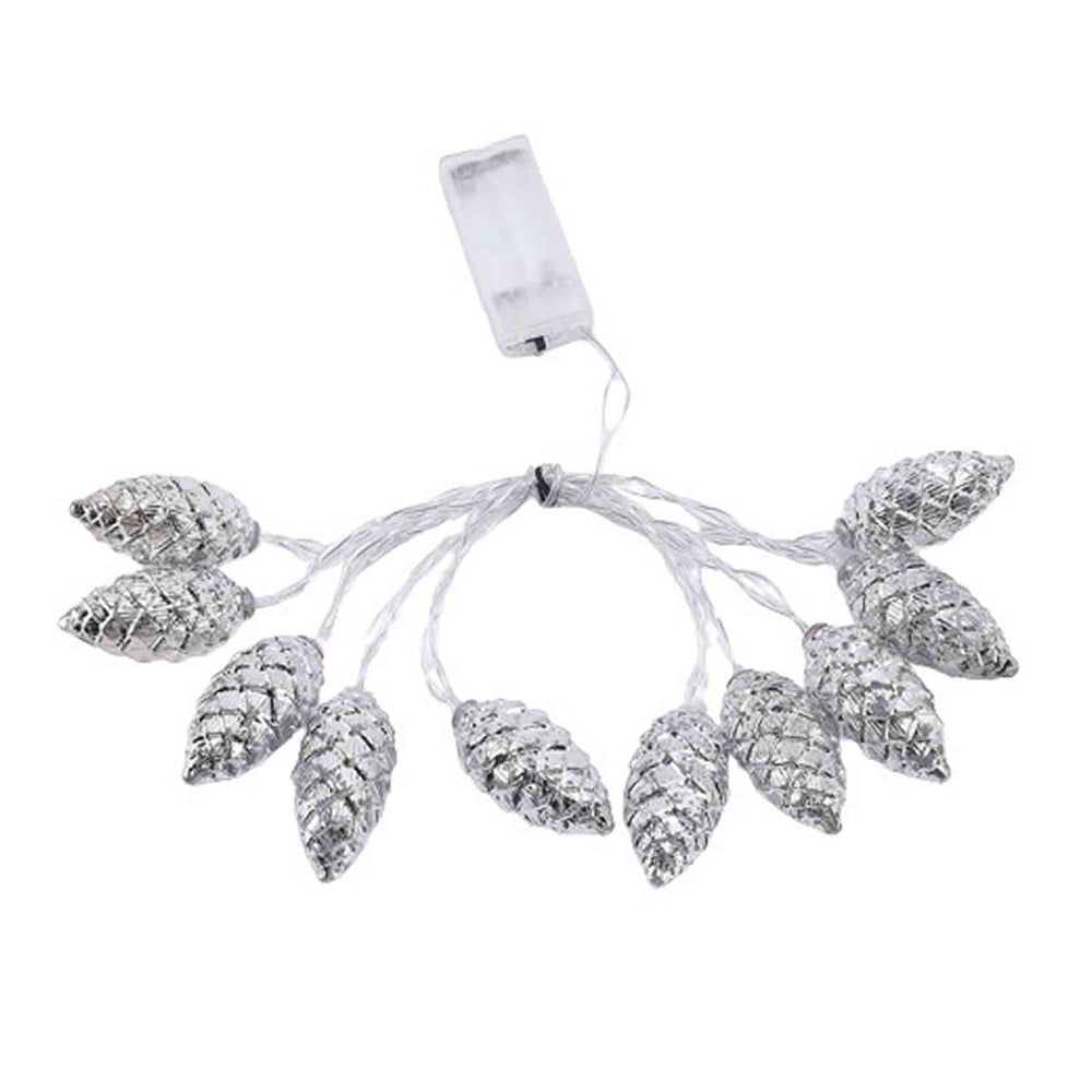 Electroplated Christmas Pine Cone String Light Warm White