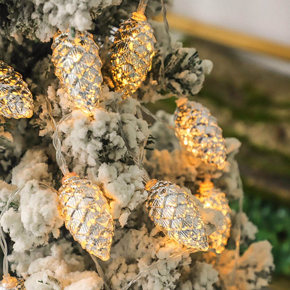 Electroplated Christmas Pine Cone String Light Warm White