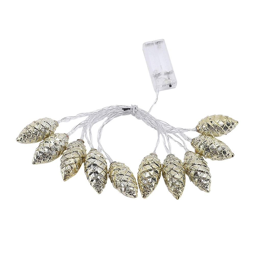 Electroplated Christmas Pine Cone String Light Warm White