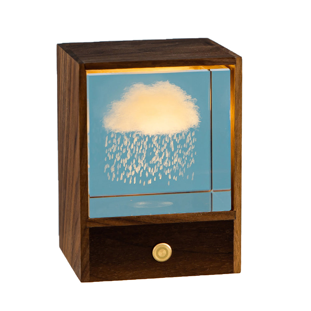 3D Glass LED Night Table Lamp-Cloud