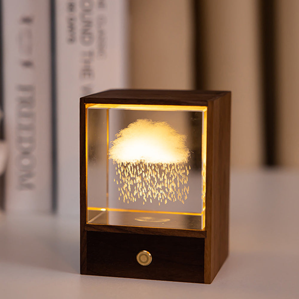 3D Glass LED Night Table Lamp-Cloud