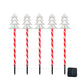 5 Pack 25 LEDs Christmas Warm White Candy Cane Solar Stakes Lights-Christmas Tree
