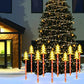 5 Pack 25 LEDs Christmas Warm White Candy Cane Solar Stakes Lights-Christmas Tree