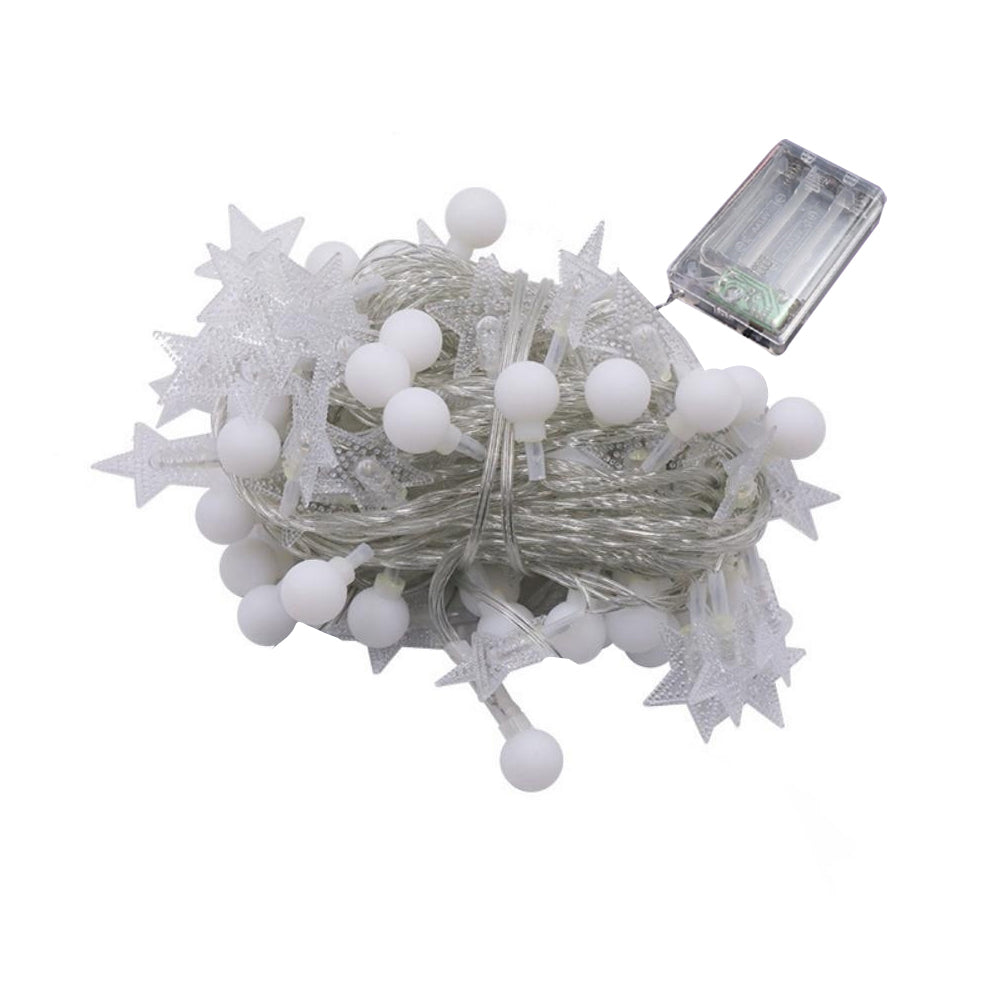 20/40/80-LEDs Star-Shaped Fairy String Lights-Stars+Balls