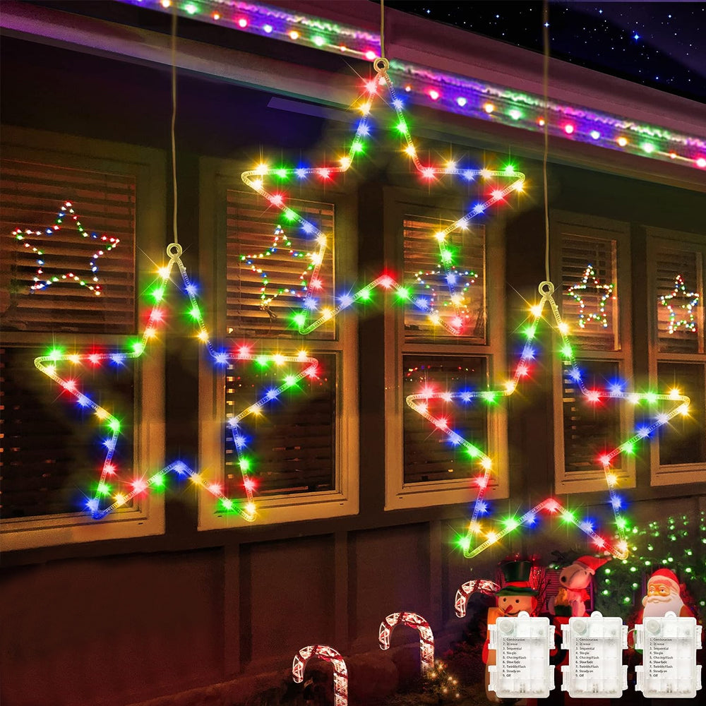 Christmas Window Star Lights Waterproof Christmas Lights Outdoor