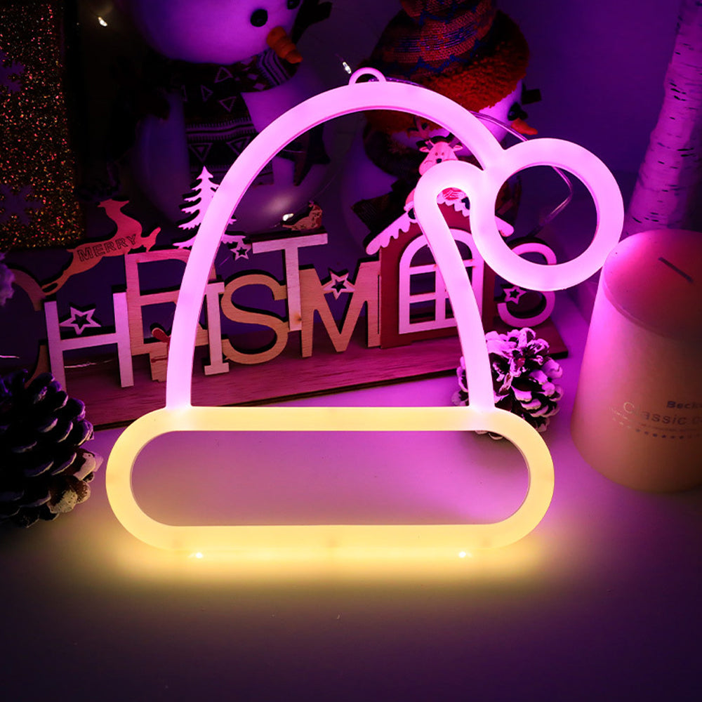 4Pcs Christmas LED Double-Sided Neon Sign Night Light