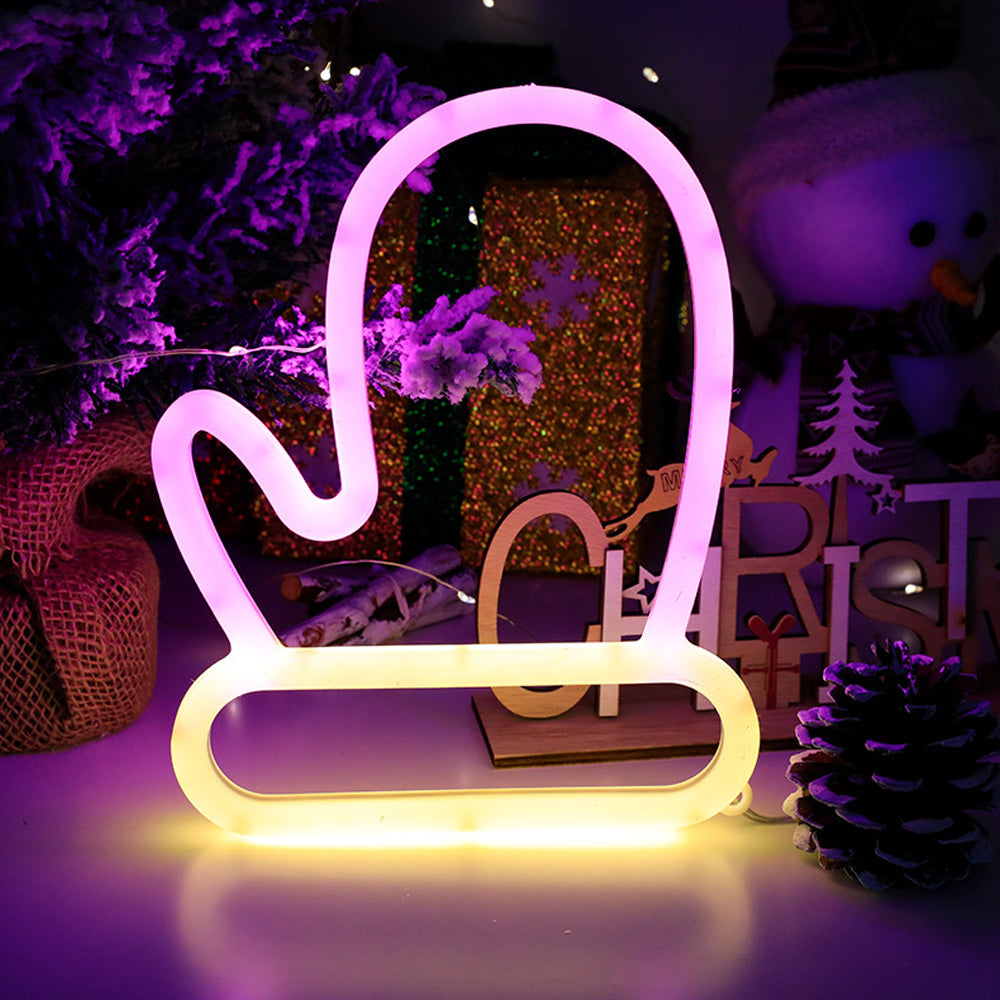 Christmas LED Double-Sided Neon Sign Night Light-Christmas Glove