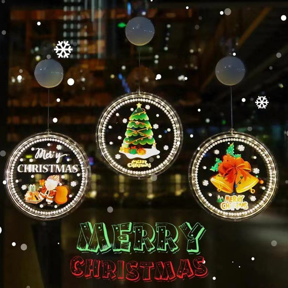 3Pcs Christmas LED Window Home Hanging Lamps-Style 1