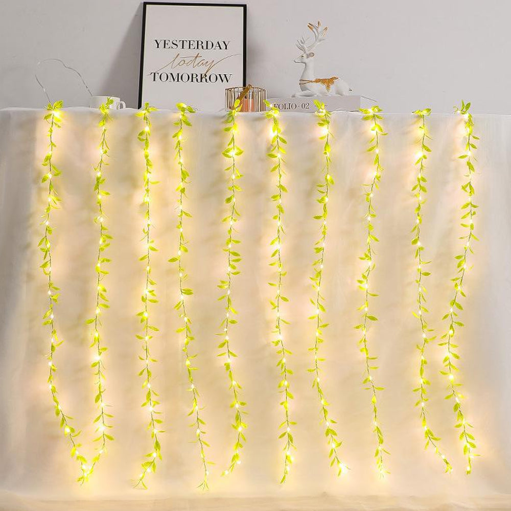 LED Artificial Willow Vines Curtain Light with 100 LED for Christmas Party Decoration
