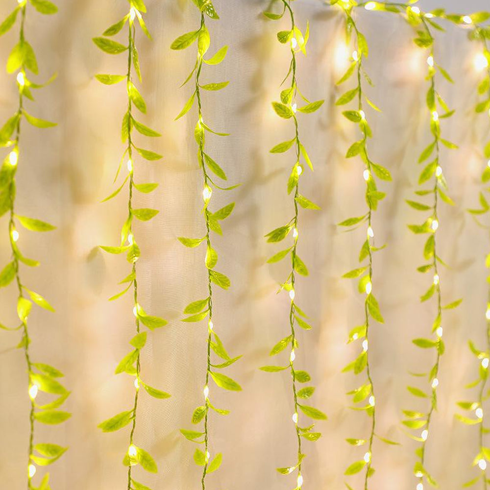 LED Artificial Willow Vines Curtain Light with 100 LED for Christmas Party Decoration