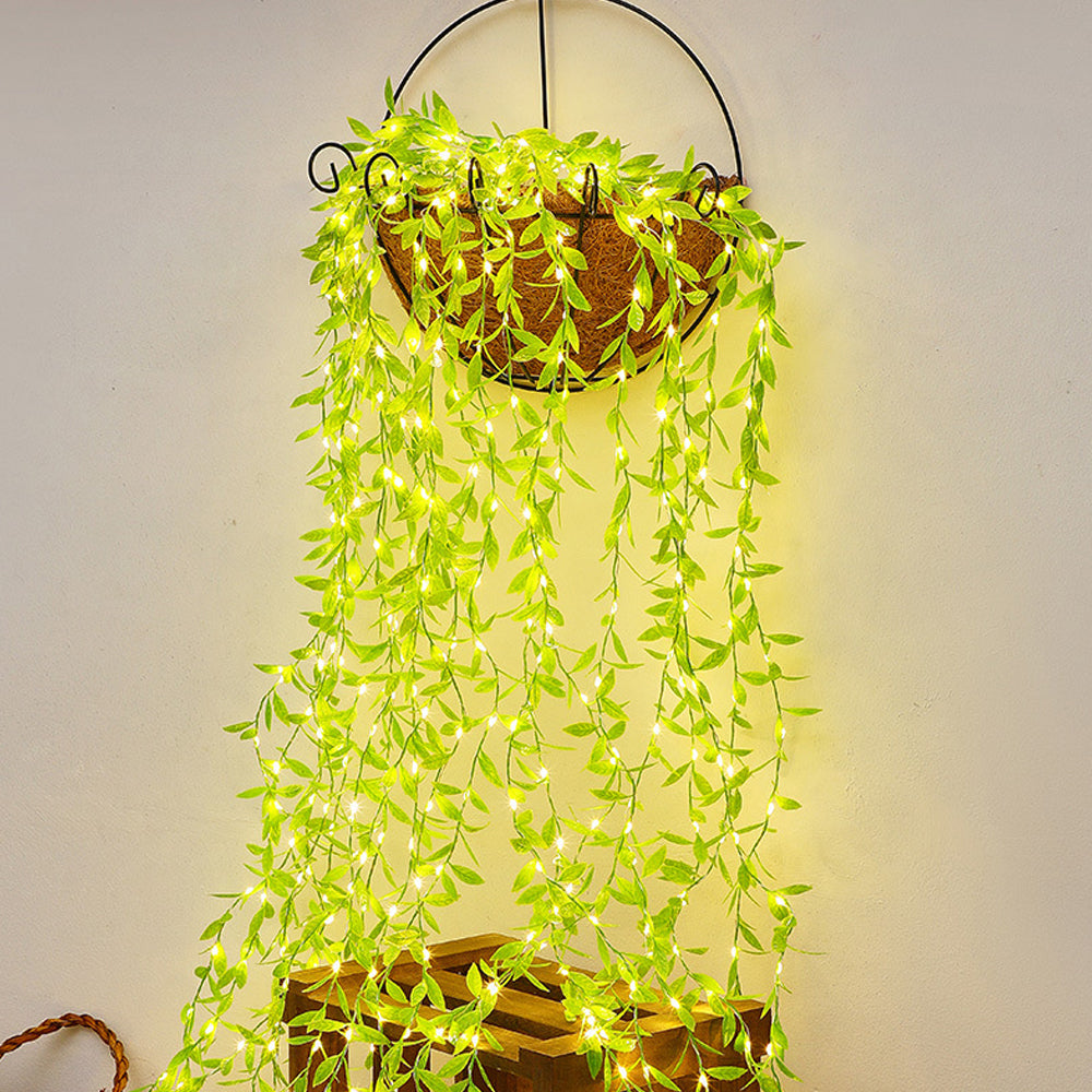 LED Artificial Willow Vines Curtain Light with 100 LED for Christmas Party Decoration