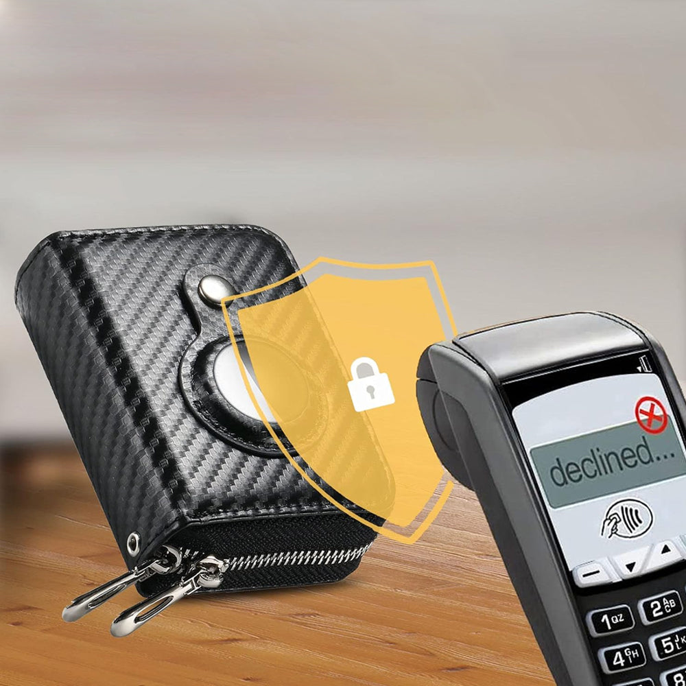 RFID Blocking Wallet Money Clip Purse Case Card Holder for AirTag