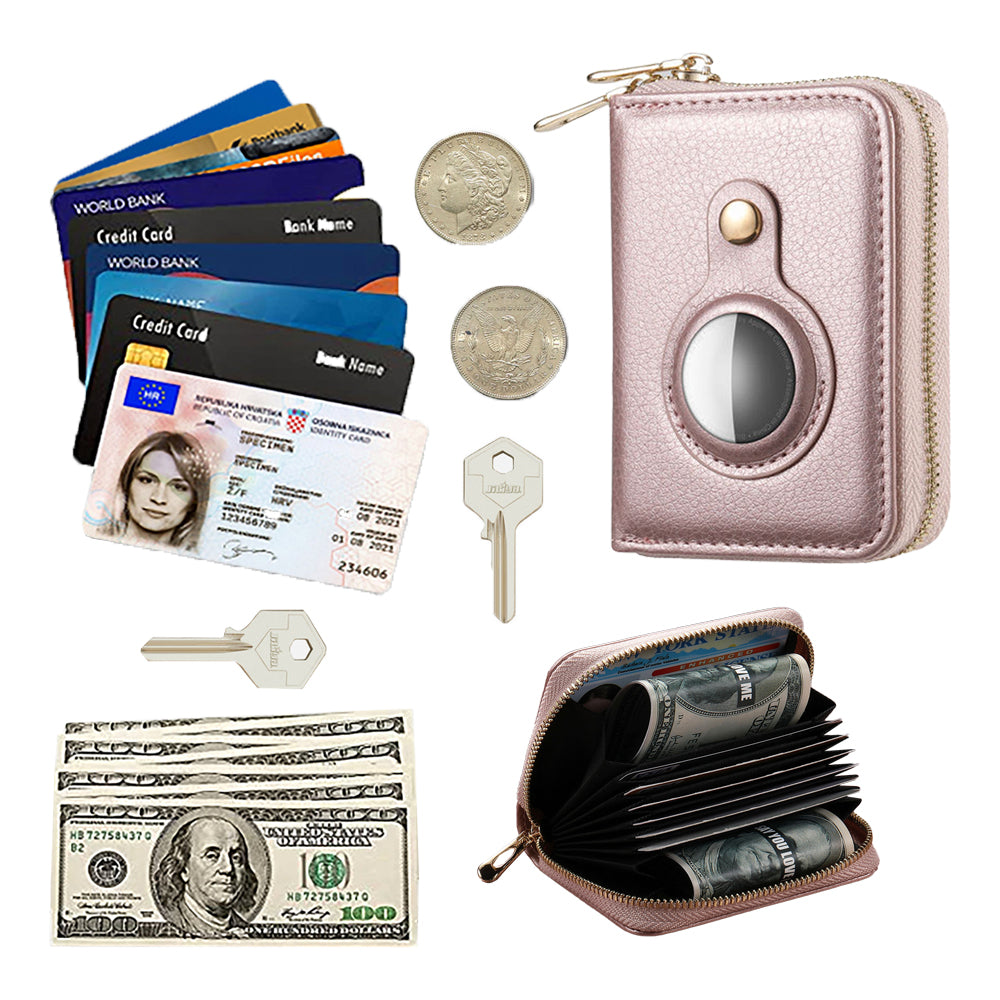 RFID Blocking Wallet Money Clip Purse Case Card Holder for AirTag