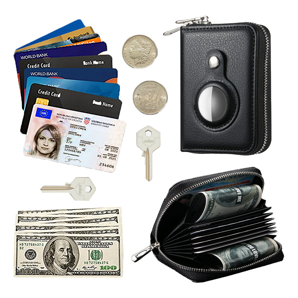 RFID Blocking Wallet Money Clip Purse Case Card Holder for AirTag