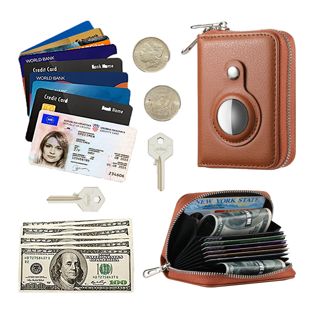 RFID Blocking Wallet Money Clip Purse Case Card Holder for AirTag