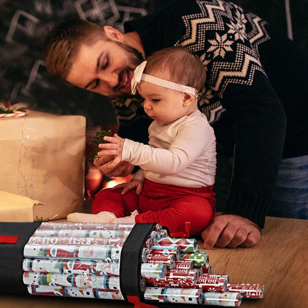 PVC Clear Christmas Gift Wrapping Paper Storage Bag