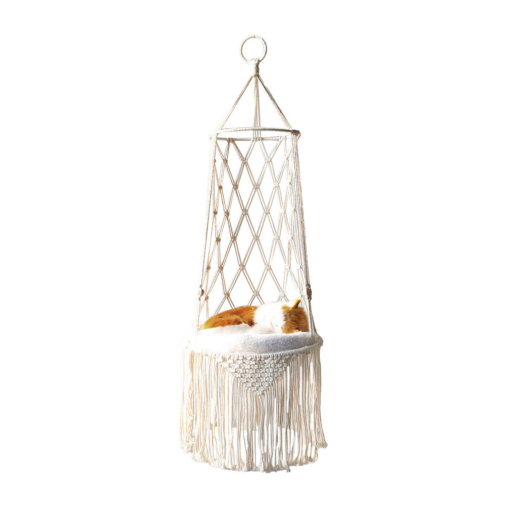 Cat Hammock Handwoven Hanging Cat Bed Cat Swing for Indoor Outdoor Home