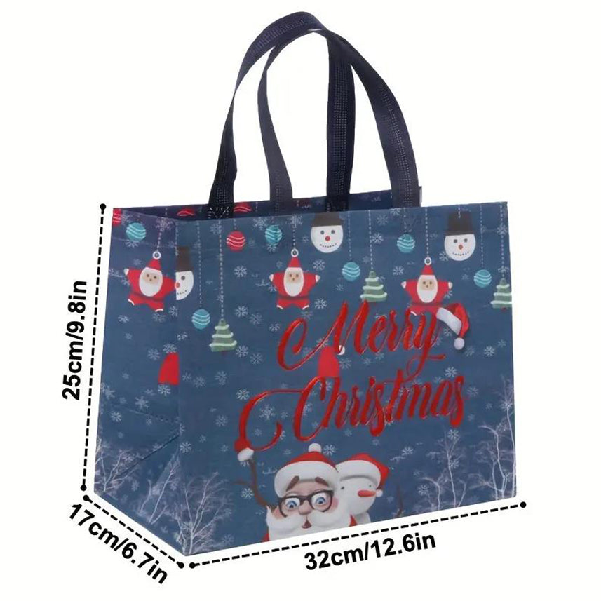 6pcs Christmas Tote Bags With Handle Christmas Treat Bags Xmas Decor-Style 1