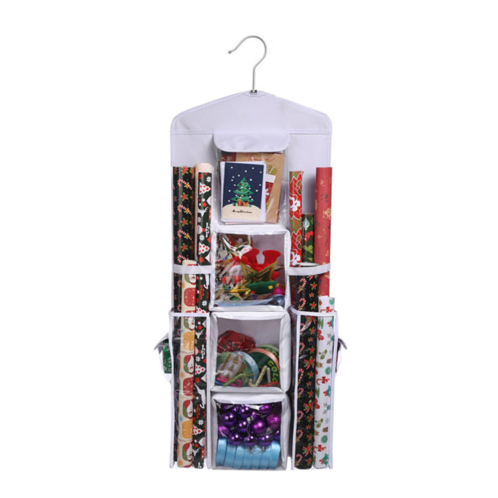 Double Sided Hanging Gift Wrap Organizer Wrapping Paper Bag Storage