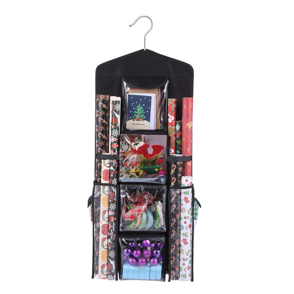 Double Sided Hanging Gift Wrap Organizer Wrapping Paper Bag Storage