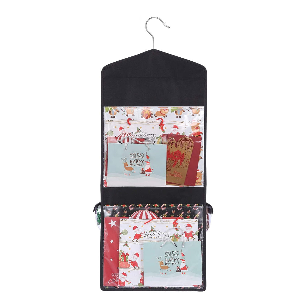 Double Sided Hanging Gift Wrap Organizer Wrapping Paper Bag Storage