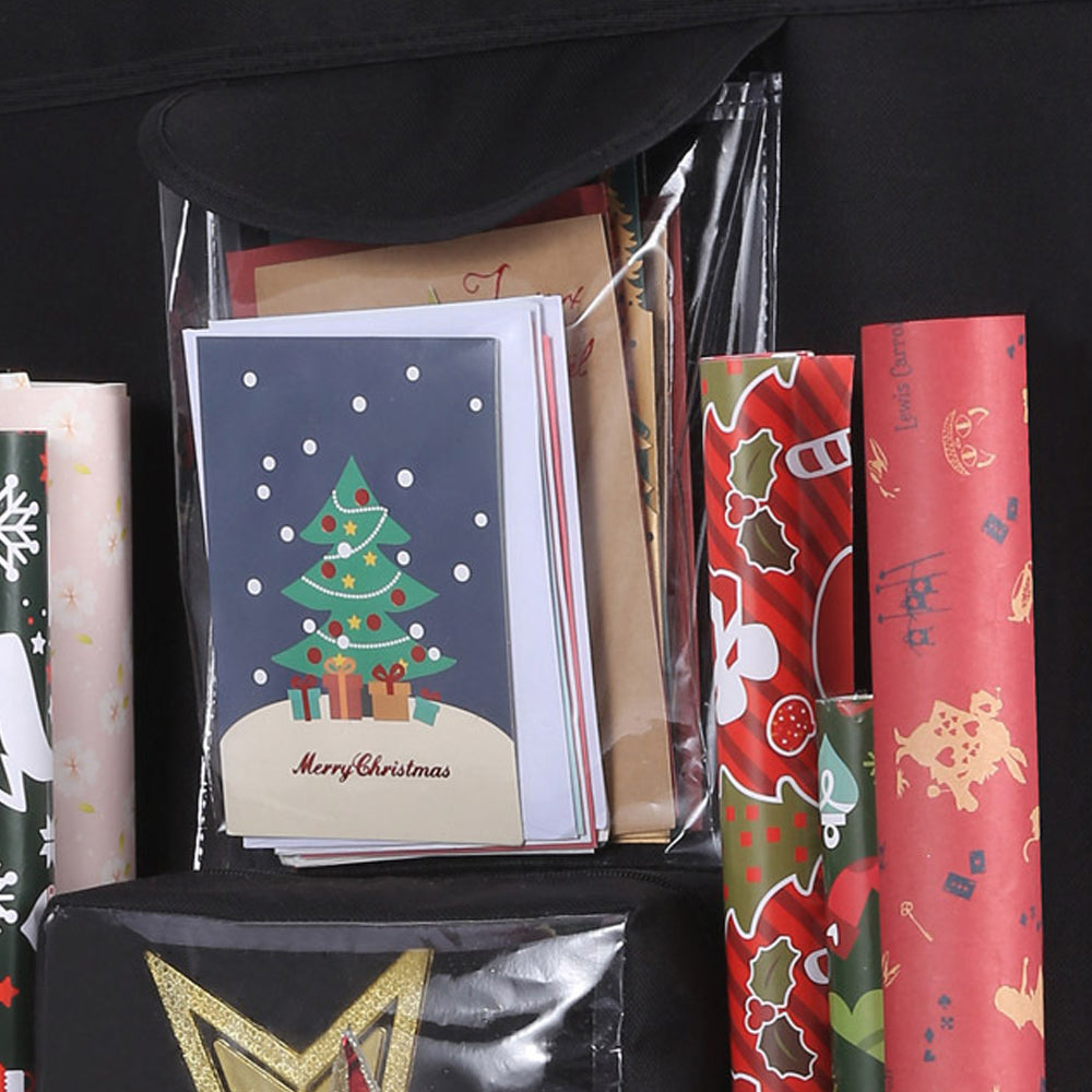Double Sided Hanging Gift Wrap Organizer Wrapping Paper Bag Storage