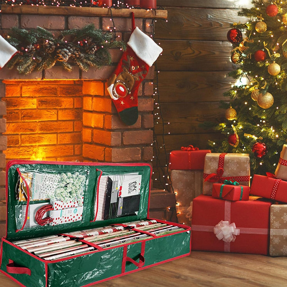 Christmas Storage Bag Xmas Wrapping Paper Storage Container