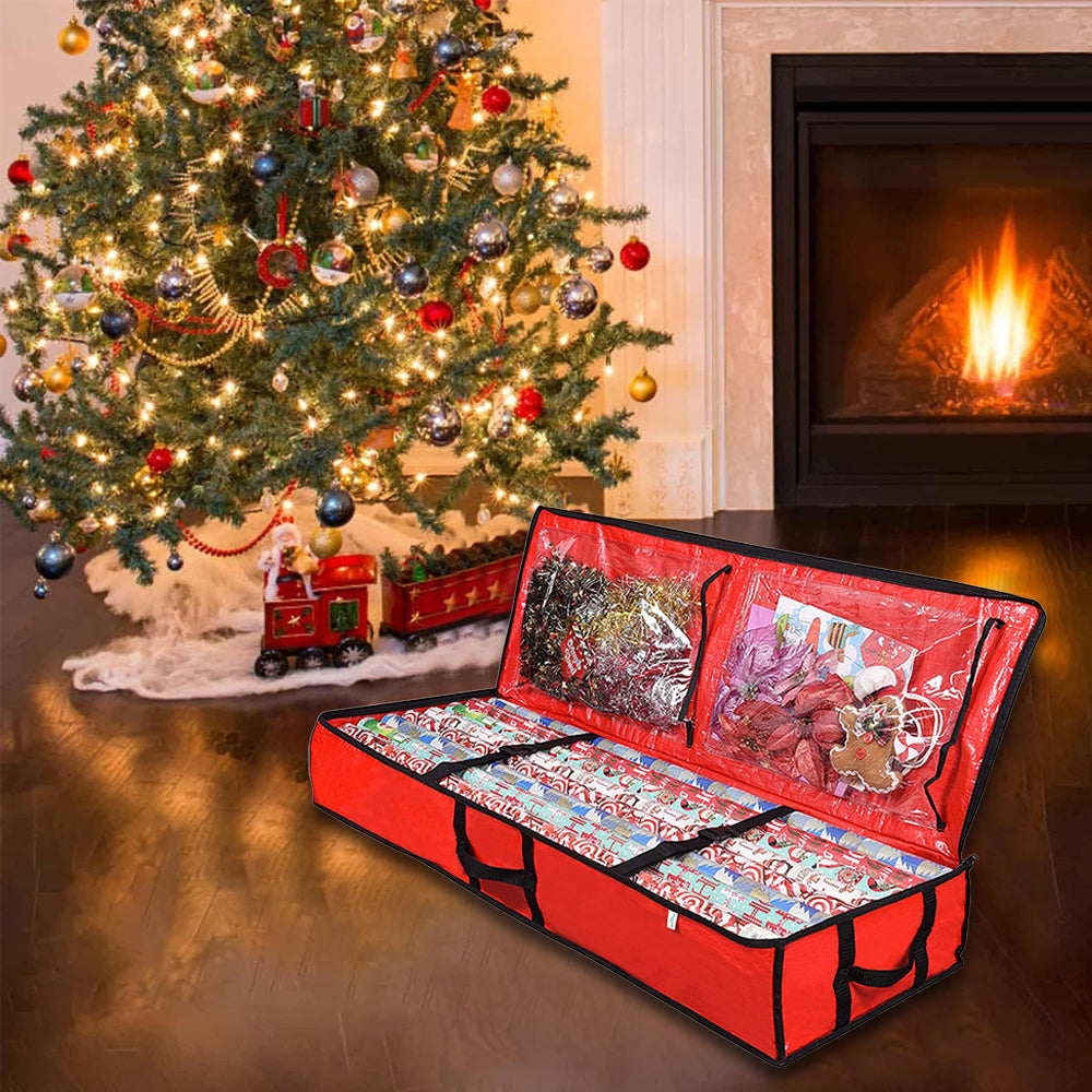 Christmas Storage Bag Xmas Wrapping Paper Storage Container