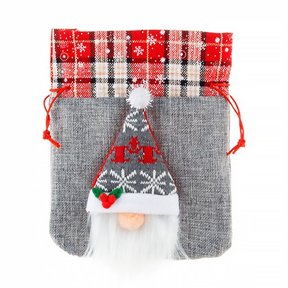 3Pcs 3D Faceless Santa Christmas Gift Bag Candy Bag Christmas Favor Bag Drawstring Bag