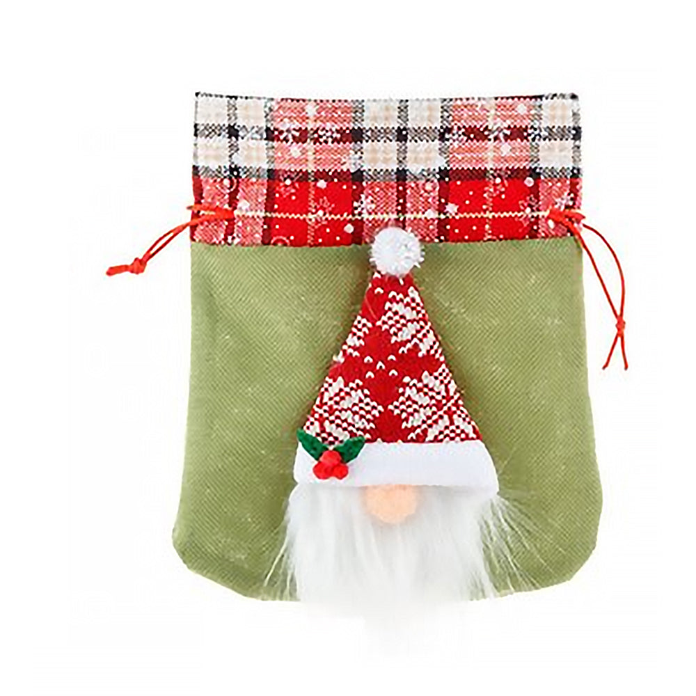 3Pcs 3D Faceless Santa Christmas Gift Bag Candy Bag Christmas Favor Bag Drawstring Bag
