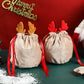 10Pcs Christmas Cookie Candy Treat Gift Bags Xmas Party Wrapping Drawstring Bag