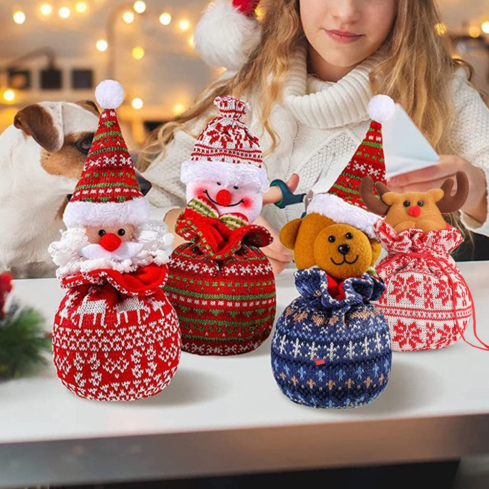 Christmas Dolls Bags Candy Bags Festive Drawstring Bags Gifts Santa Bulk