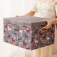4Pcs Christmas Reindeer Foldable Storage Basket with Handles